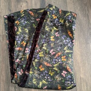 Johnny Was Midnight Mariposa Lounge Silk Pant Size Medium